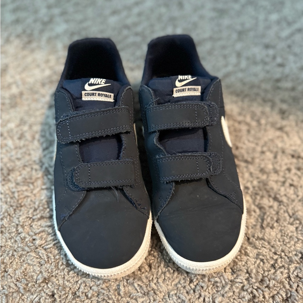 Nike Blue and White Sneakers with Velcro Straps